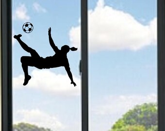 Girl Soccer Player Vinyl Decal