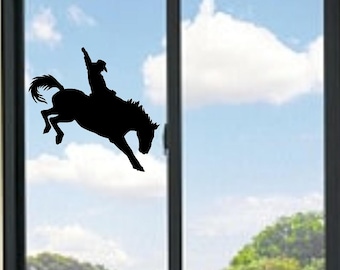 Cowboy Riding Bucking Horse Rodeo Vinyl Decal