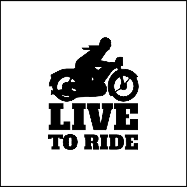 Live To Ride Motorcycle Vinyl Decal/Sticker pour ordinateur portable/voiture/camion/RV/camping-car/Windows