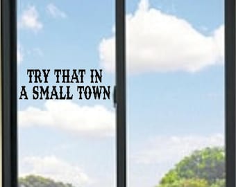 Try That In A Small Town Vinyl Decal