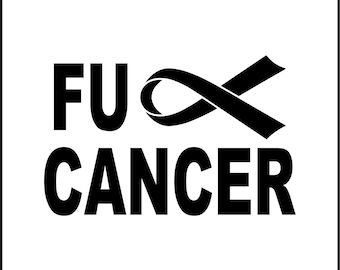 Fu*k Cancer with Ribbon Vinyl Decal