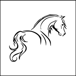 Horse Backside Outline Vinyl Decal