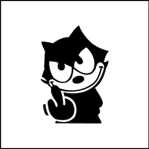 Adesivo in vinile Felix The Cat che fa il dito medio