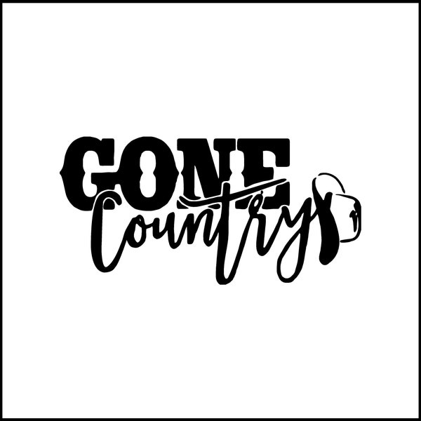 Gone Country Vinyl  Decal/Sticker for Laptop/Car/Truck/RV/Motorhome/Windows