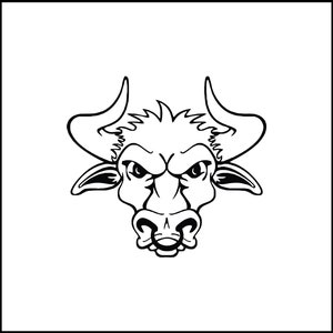 Angry Bull Head Vinyl Decal