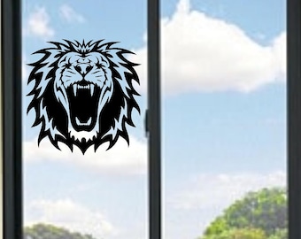 Lion Head Roaring Vinyl Decal
