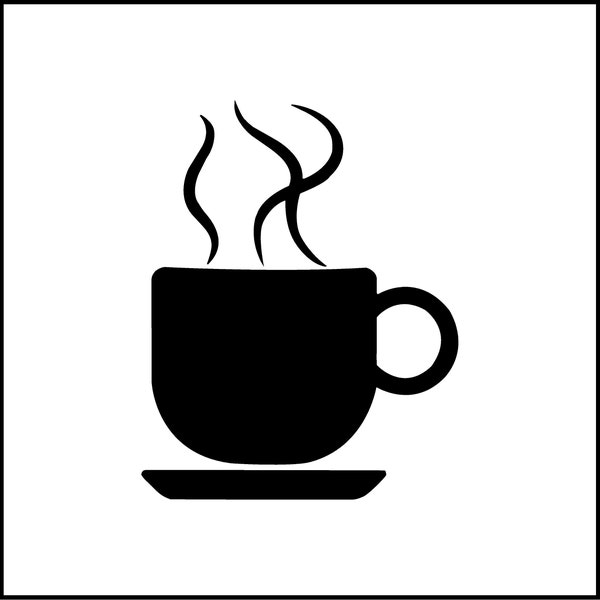 Steaming Mug Coffee Cup Vinyl  Decal/Sticker for Laptop/Car/Truck/RV/Motorhome/Windows