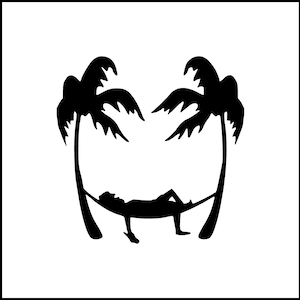 Beach Bum Palm Trees Hammock Vinyl Decal
