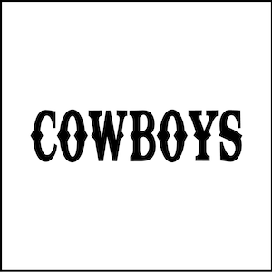 Cowboys Bathroom/Washroom Door Vinyl Decal