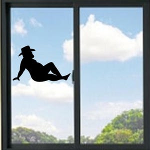 Chubby Guy/Cowboy Mudflap Decal Vinyl Decal