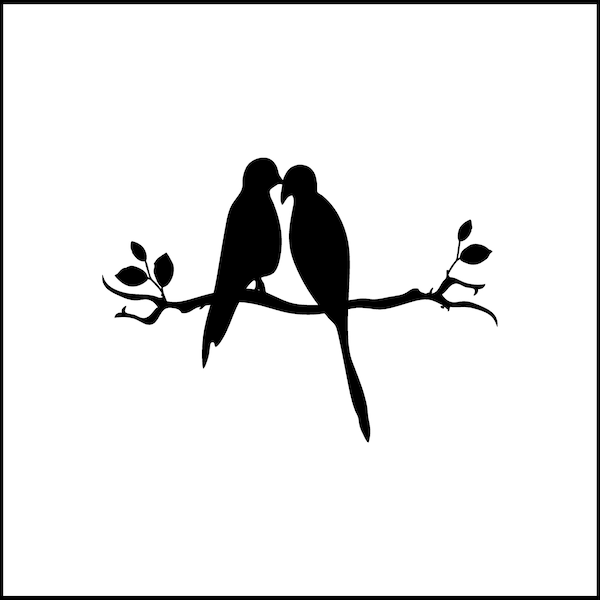 Love Birds Birds On Branch Vinyl Decal/Sticker for Laptop/Car/Truck/RV/Motorhome/Windows