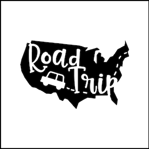 Road Trip USA Umriss Vinyl Aufkleber