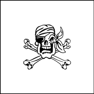 Pirate Skull With Cross Bones Vinyl Decal