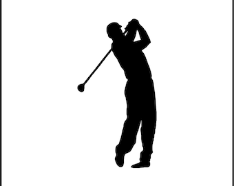 Guy Swinging Golf Club Vinyl Decal/Sticker for Laptop/Car/Truck/RV/Motorhome/Windows