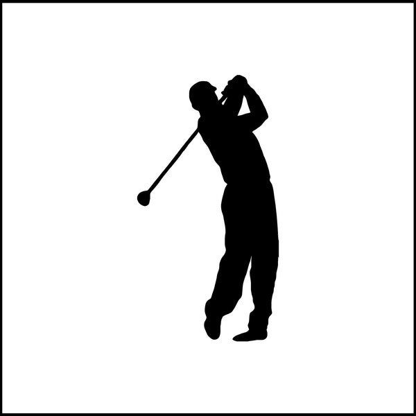 Guy Swinging Golf Club Vinyl Decal/Sticker for Laptop/Car/Truck/RV/Motorhome/Windows