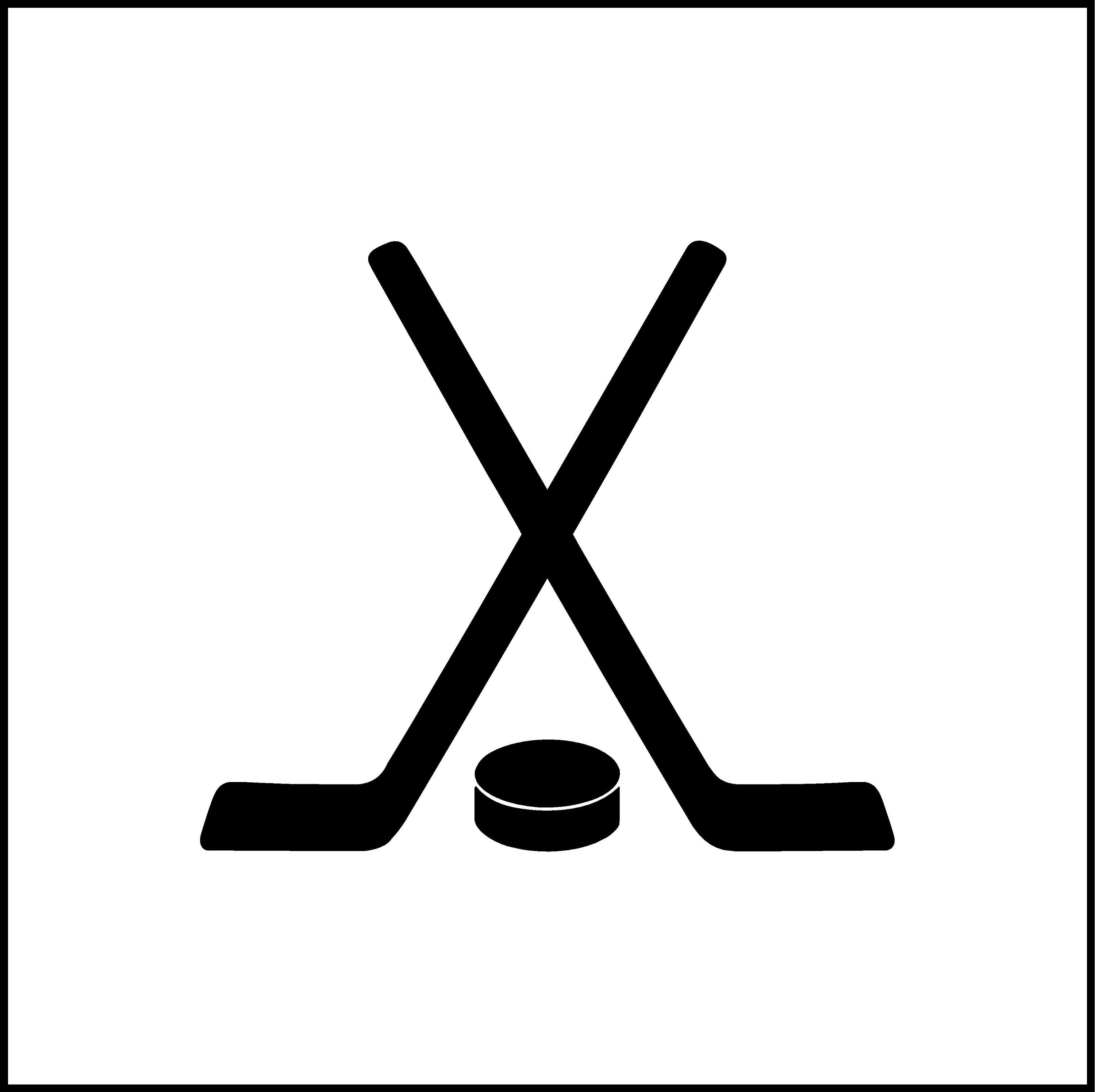 Crossed Hockey Sticks Vinyl Decal