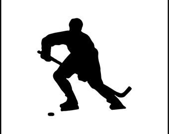 Vinylsticker hockeyspeler schaatsen