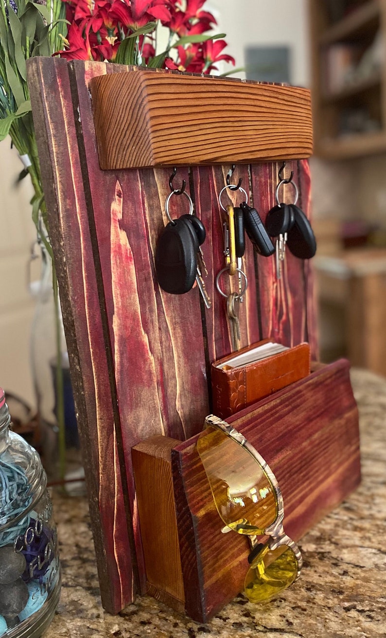 Rustic Country Farmhouse Letter and Key Rack - Etsy