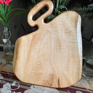 Personalized • Rustic • Refined  • Large Live edge Curly Maple carving board | charcuterie board | serving platter