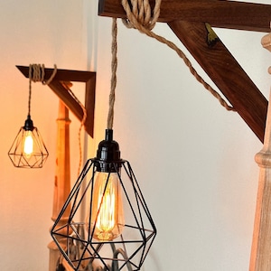 Walnut and Hemp Americana wall sconce | pendant light