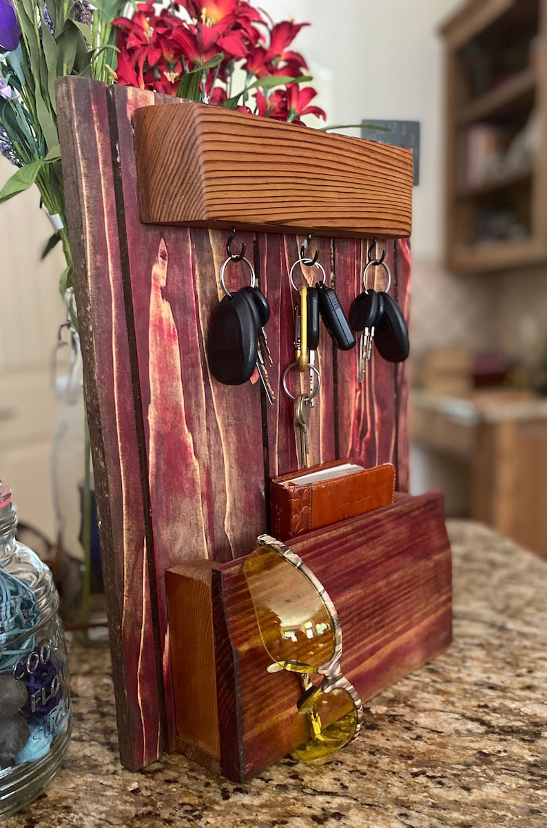 Rustic Country Farmhouse Letter and Key Rack - Etsy