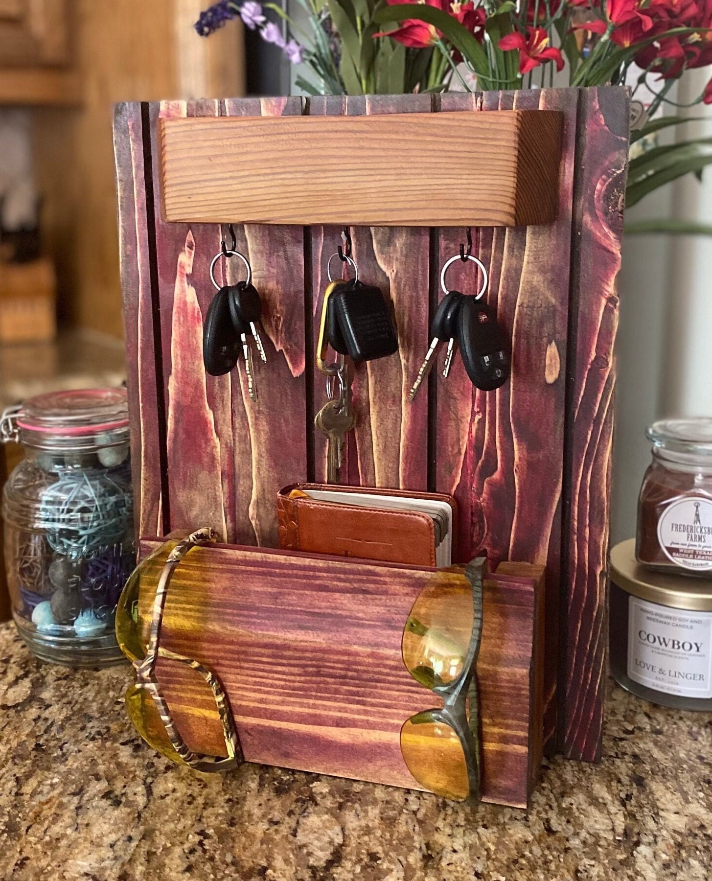 Rustic Country Farmhouse Letter and Key Rack - Etsy