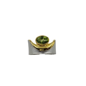 Handmade, Silver Ring With Natural Peridot Stone