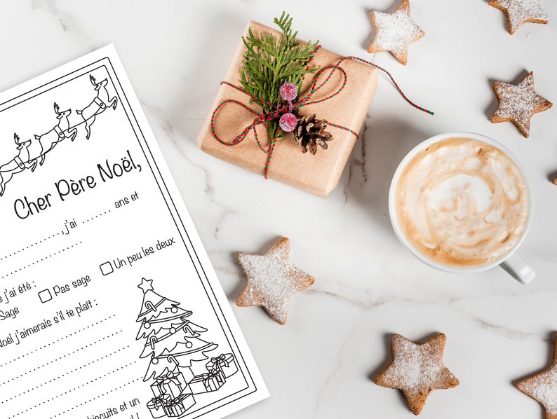 Lettre Père Noël à Imprimer, Liste De Souhaits Noël, Coloriage Père