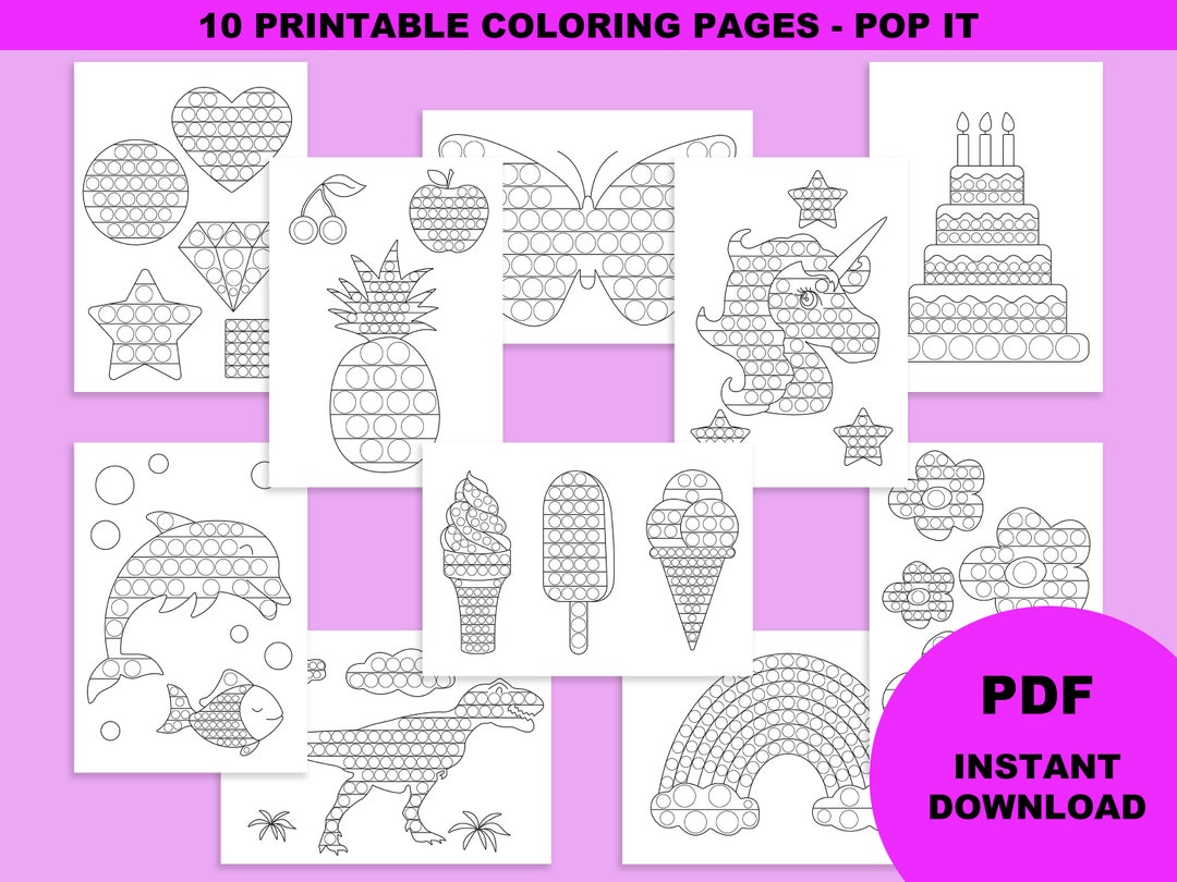 Livre De Coloriage Pop It, 10 Coloriages Pop It à Imprimer Pour Enfants
