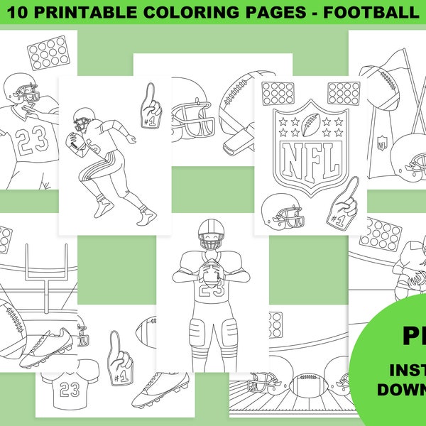 Coloriage football US, téléchargement instantané, coloriage à imprimer, coloriage super bowl, livre de coloriage pdf, pour enfants, foot US
