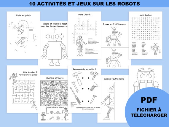 Anniversaire Robot, Jeux Imprimable Anniversaire, Coloriage à Imprimer,  Téléchargement Numérique, Activité Enfant, Jeux Enfant 4 Ans, Robot 