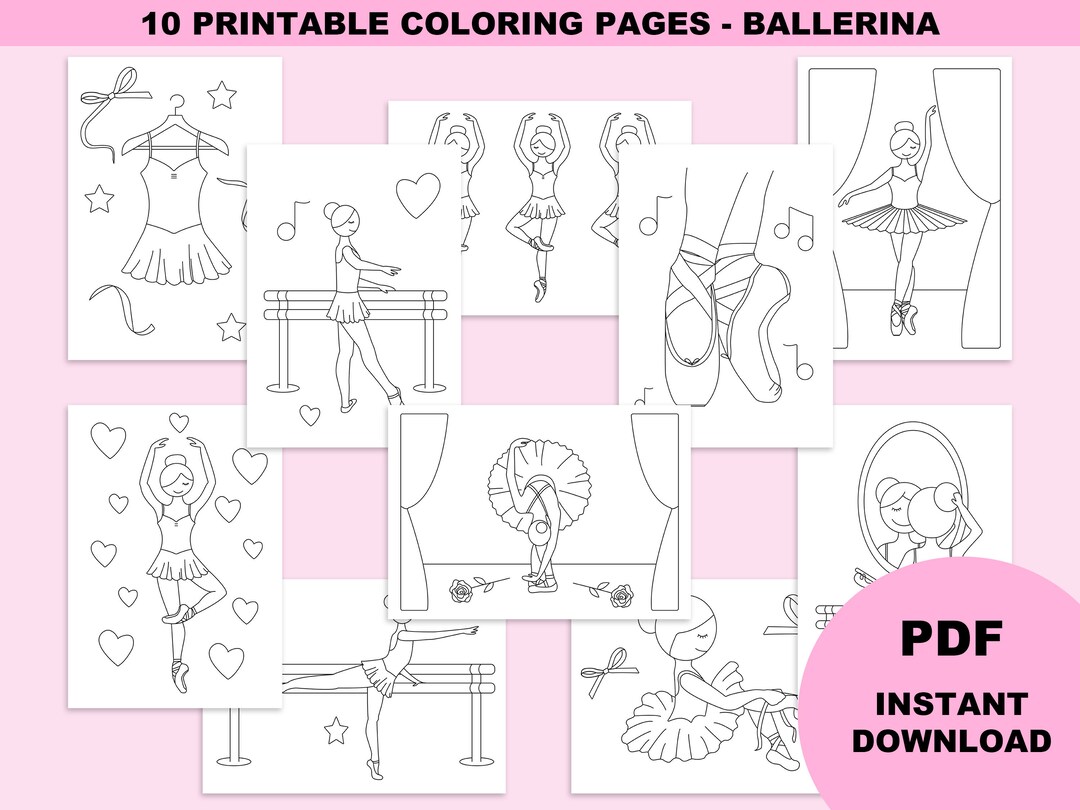 Ballerina Coloring Pages, Ballerina Party Activity, Ballet Coloring ...