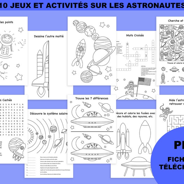 Jeux imprimable anniversaire astronaute, anniversaire theme espace, coloriage astronaute, activité enfant imprimable, coloriage fusée cosmos