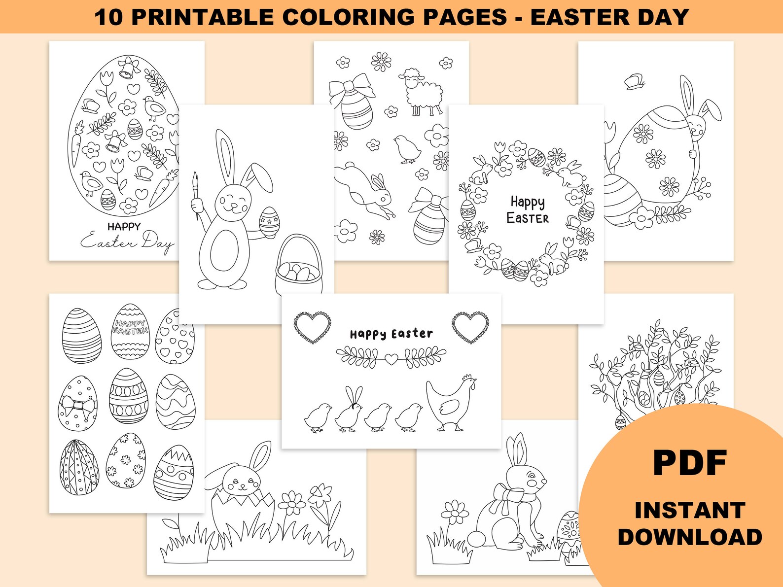 Coloriage De Pâques Imprimable, Coloriage Enfant, Coloriage Pâques