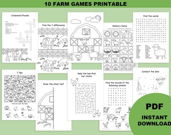 Cahier d'activités et coloriage Ferme, aniversario del tema cerrado, descarga numérica, colorear animales de la ferme, cahier d'activités