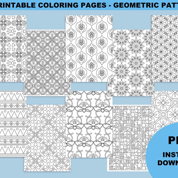 Coloriages géométriques, coloriages pour adultes et enfants, coloriage relaxant, coloriage motif géométrique, à imprimer, mandala, zentangle