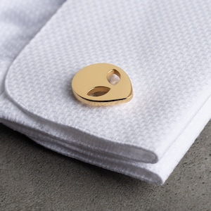 Alien Cufflinks with Personalised Engraved - UFO lovers Cufflinks - Christmas Gift - Engraved Cufflinks - Unique Groom Cufflinks