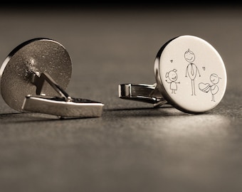 Customized Handwriting Cufflinks - Unique Gift for Him - Personalized Wedding Keepsake for Husband - Memorable Valentine's Present