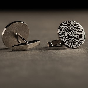 Actual Fingerprint Cufflinks - Personalized GOLD Cufflinks - Customized Cufflinks - Groom Wedding Cufflinks - Groomsmen Gift - Wedding Gift