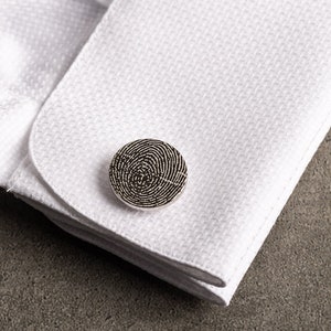 Actual Fingerprint Cufflinks - Personalized GOLD Cufflinks - Customized Cufflinks - Groom Wedding Cufflinks - Groomsmen Gift - Wedding Gift