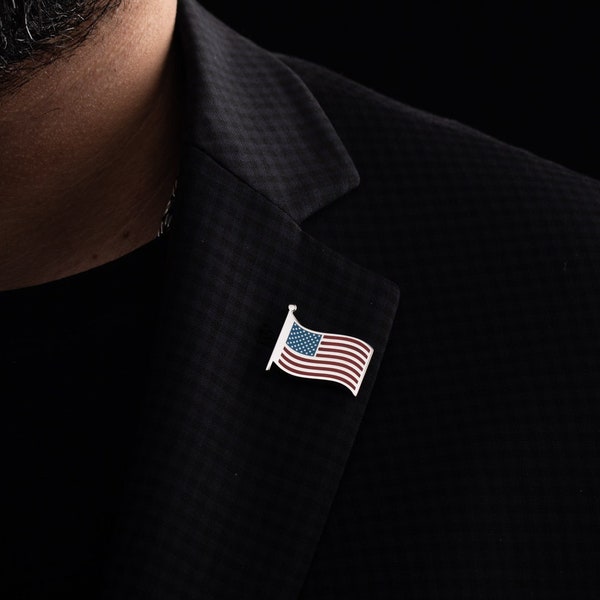 USA Flag LAPEL Pin - United States of America Flag Lapel - USA National Flag Brooch - Country Flag Badge - Christmas Gift for Him