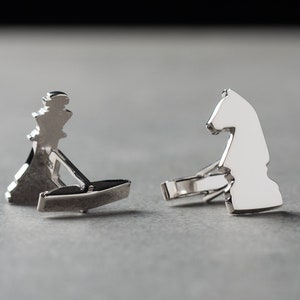 Customized CHESS Cufflinks - Groom Wedding Cufflinks - Groomsmen Gift - Initials Cufflinks - Personalized Cuff Links, Christmas Gift for Him