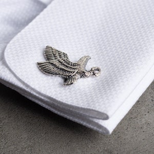 Eagle Cufflinks- Personalised Engraved Initial Cufflinks - Customized Cufflinks - Groom Wedding Cufflinks - Groomsmen Gift - Wedding Gift