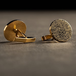 Actual Fingerprint Cufflinks - Personalized GOLD Cufflinks - Customized Cufflinks - Groom Wedding Cufflinks - Groomsmen Gift - Wedding Gift