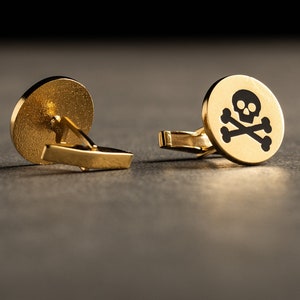 Personalised Gold Cufflinks - Personalised Engraved Initial Cufflinks - Customized Cufflinks - Groom Wedding Cufflinks - Groomsmen Gift
