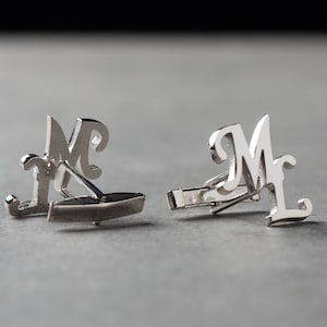 Initials Cufflinks - Personalized Cufflinks - Customized Cufflinks - Groom Wedding Cufflinks - Groomsmen Gift - Wedding Gift