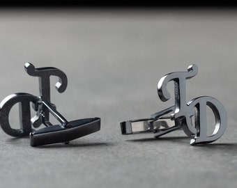 Initials Cufflinks - Personalized Cufflinks - Customized Cufflinks - Groom Wedding Cufflinks - Groomsmen Gift - Wedding Gift