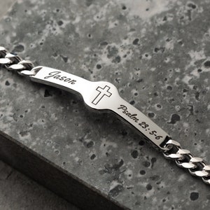 Personalized 925 Sterling Silver Bracelet • Gift for him • Id Bracelet • Custom Name Bracelets • Mens Id Bracelet • FATHER GIFT