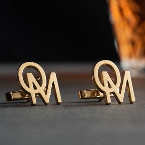 Sterling Silver Initials Cufflinks - Custom Name Cufflinks - Groom & Groomsmen Gifts - Wedding Accessories - Thoughtful Gift for Him