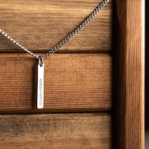 Collar personalizado grabado para hombres - Collar personalizado - Regalo personalizado del Día del Padre - Collar grabado personalizado